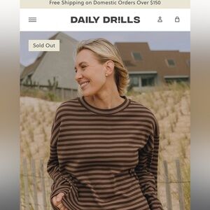 NWT Daily Drills Brown Striped Shirt & Shorts (SET) - XS/S